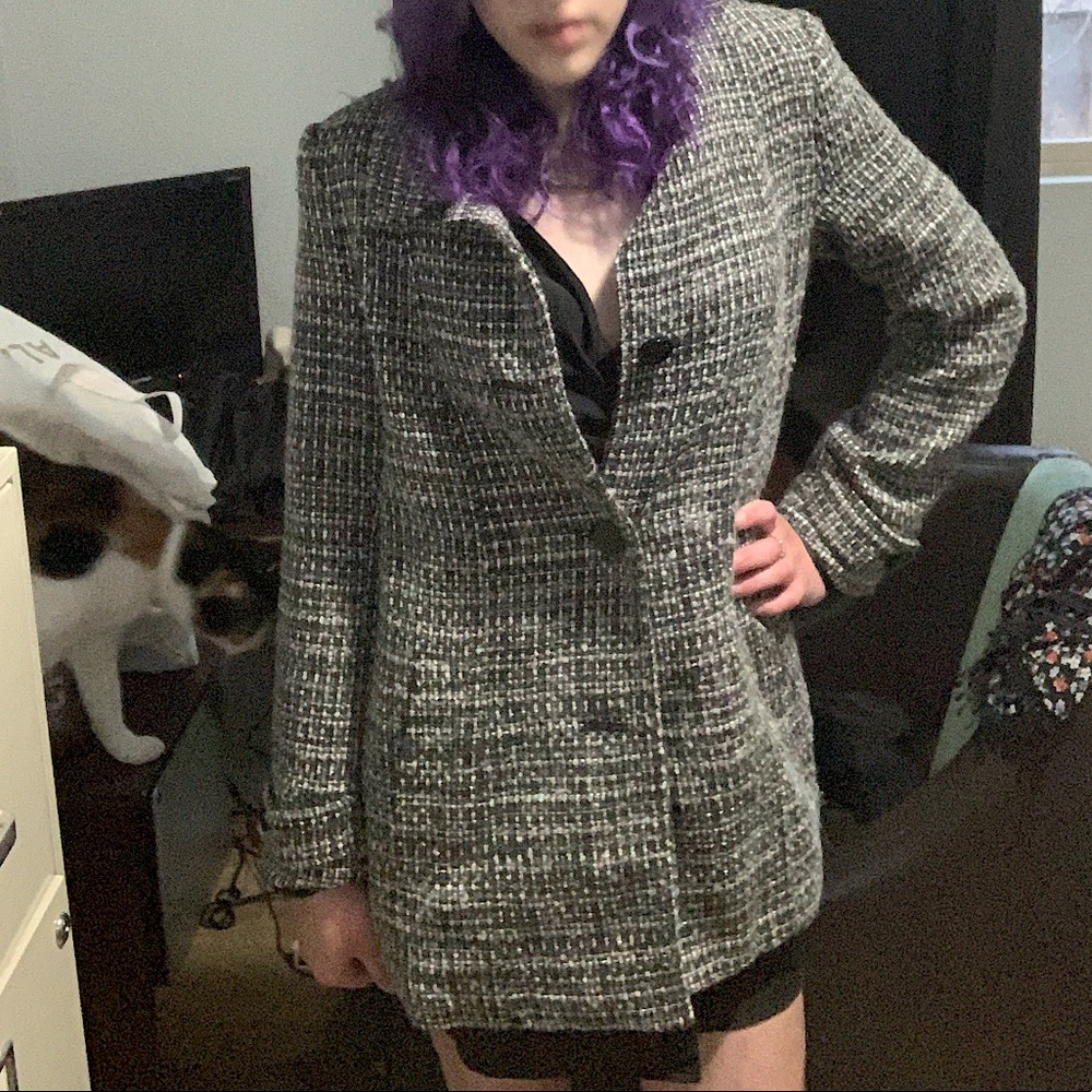 Divided Black and White Peacoat